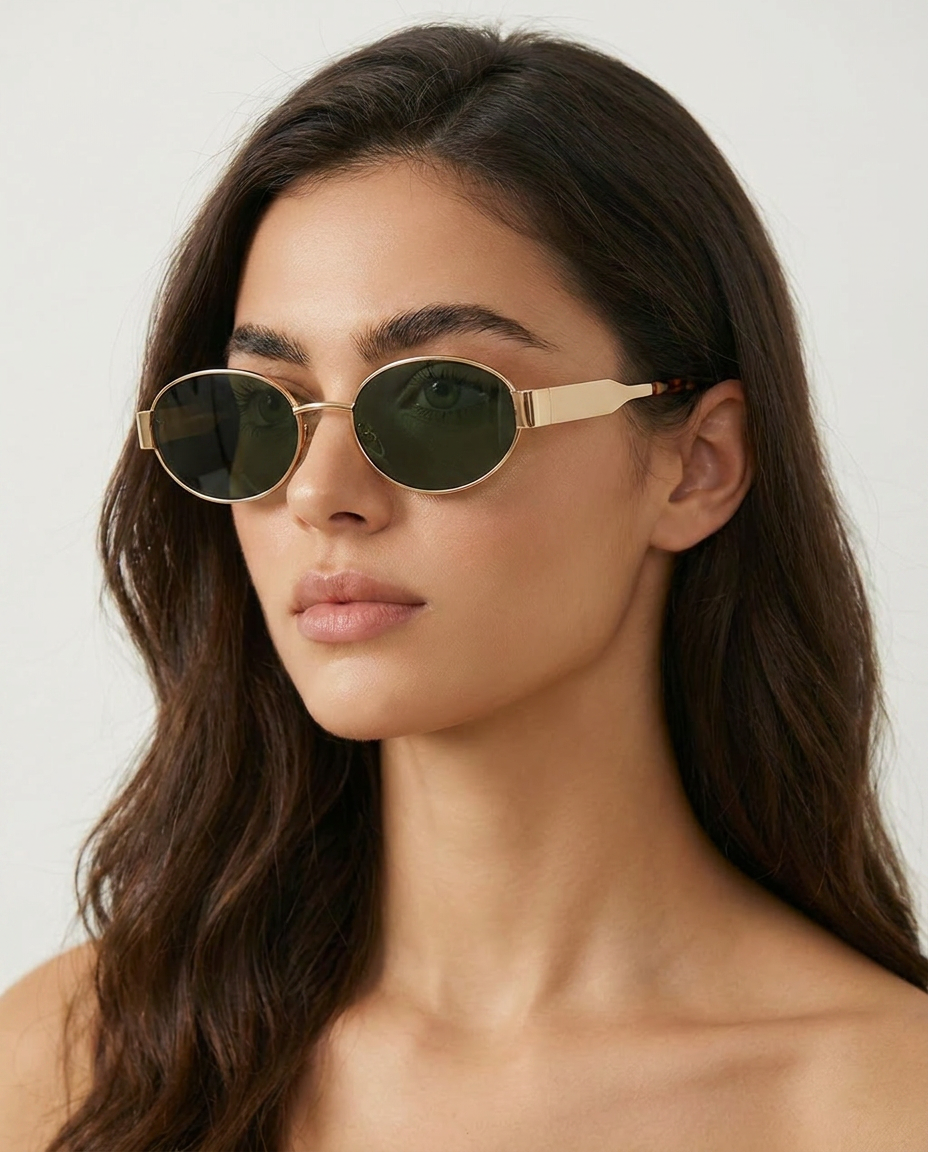 Yvon Vintage Oval Sunglasses